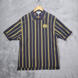 Boca Classics Polo Shirt Mens XL Navy Michigan Wolverines Vertical Stripe